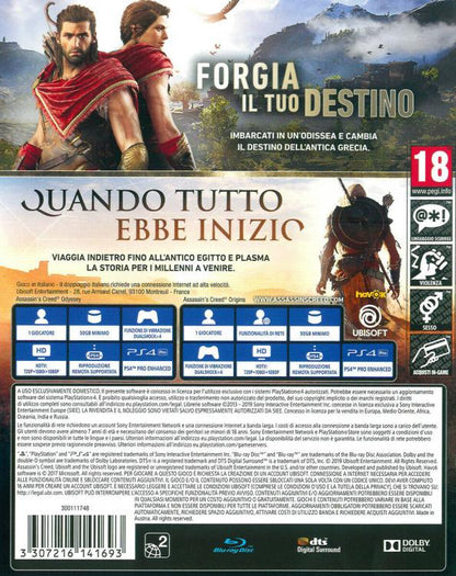 Assassin's Creed Odyssey + Origins Doppelpack PS4 Ita EU Spiel Playstation 4