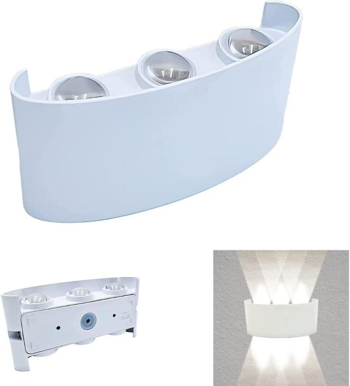APPLIQUE A PARETE LED BIANCO 18W LUCE CALDA 3000K ESTERNO UP&DOWN IMPERMEABILE