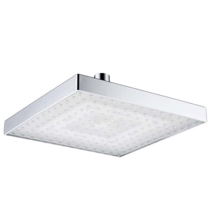 Soffione Doccia Con Led Multicolor Trasparente Cromoterapia Bagno |20Cm-Quadrato