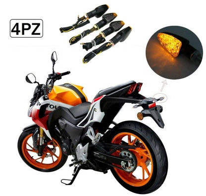 4X UNIVERSALE MOTORRAD BLINKER 12 LED RICHTUNGSANZEIGER SIGNAL LICHT GELBES LICHT
