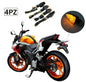 4X UNIVERSAL MOTORCYCLE TURN SIGNALS 12 LED INDICATOR LIGHTS AMBER
