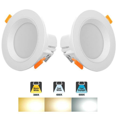 2x FARETTO INCASSO LED 5W 3in1 LUCE BIANCA FREDDA NATURALE CALDA SOFFITTO MOLLA