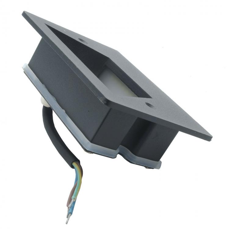 Faretto Segnapassi Ip65 Led 3W Incasso Scatola 503 Per Scale Giardino 6000K/Nero