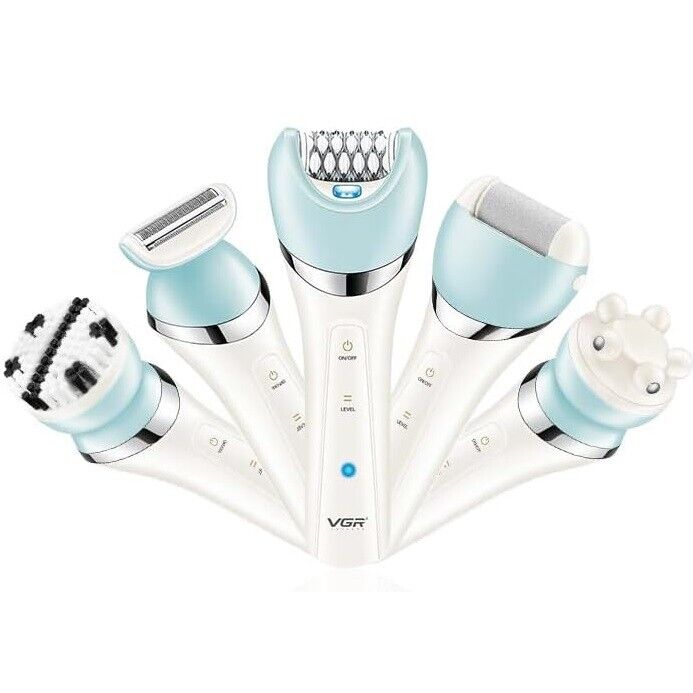 Vgr V-733 Professioneller wiederaufladbarer 6-in-1-Epilierer mit wasserdichtem Display