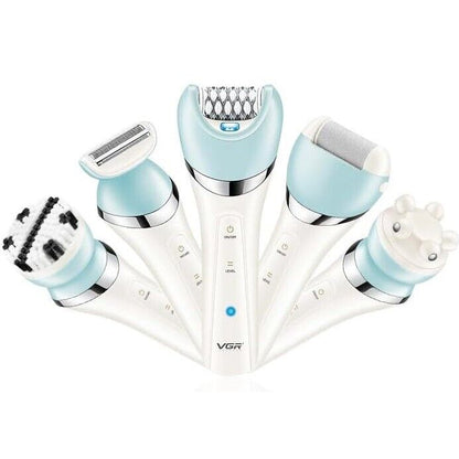 Vgr V-733 Professioneller wiederaufladbarer 6-in-1-Epilierer mit wasserdichtem Display