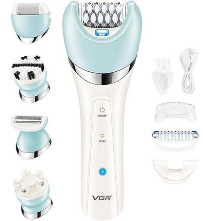 Vgr V-733 Professioneller wiederaufladbarer 6-in-1-Epilierer mit wasserdichtem Display
