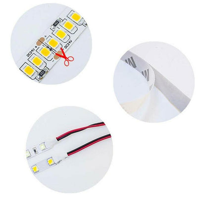 LED-Streifen 5m, 600 LEDs 2835, 61W, 24V, Rolle 5m, beidseitig klebend | Kaltweiß 6500K