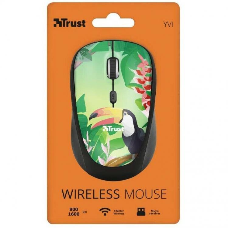 Trust kabellose optische Maus Yvitoucan Tropical Green 1600 dpi USB schnurlos dpi