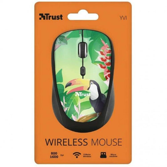 Trust Mouse Ottico Wireless Yvitoucan Verde Tropicale 1600Dpi Usb Senza Filo Dpi
