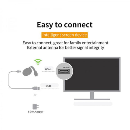 CHROMECAST GOOGL 2 WiFi HDMI MIRROR SCREEN DONGLE YOUTUBE MEDIA TV NERO HD