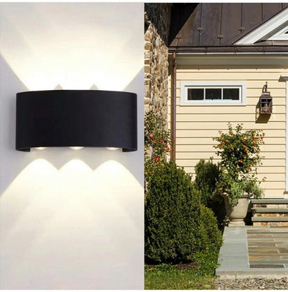 LED-WANDLEUCHTE SCHWARZ 18W KALTWEISS 6500K INNEN/AUSSEN UP&DOWN WASSERDICHT