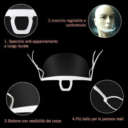 5 Stk. Gesichtsvisiere Mund und Nase Transparent für Gastronomie Spuckschutz