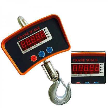 DIGITALE HÄNGEWAAGE KRANWAAGE 1000KG 1T INDUSTRIE STAHLHAKEN