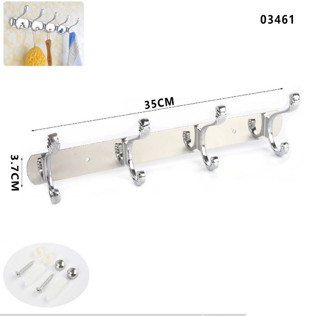 APPENDIABITI 4 GANCI BAGNO MURO GANCIO ASCIUGAMANI CASA CROMATO DA PARETE 03461