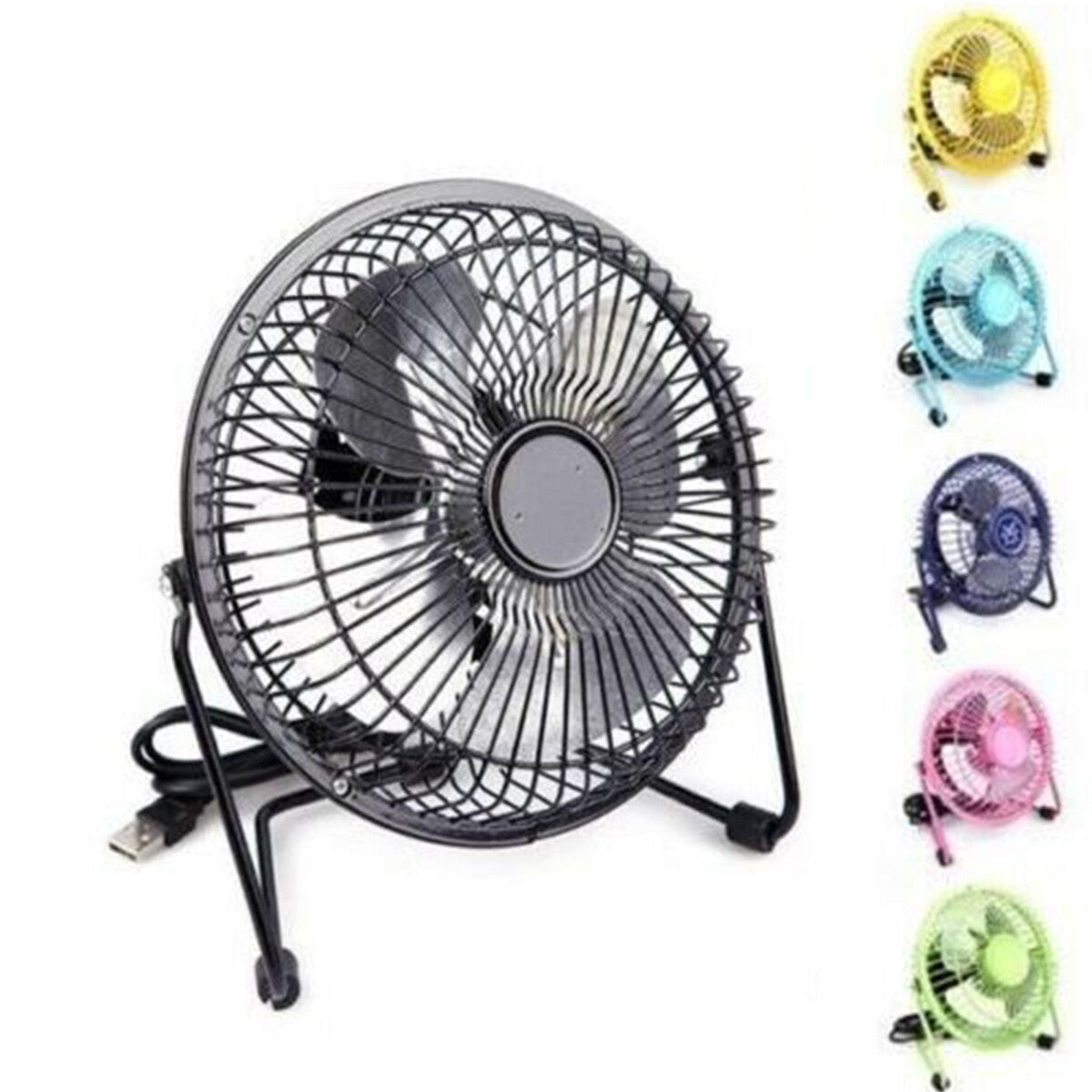 VENTILATORE A PALE FAN USB IN METALLO CON INTERRUTTORE PER PC PC 20 cm.