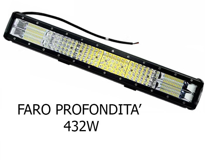 FARO BARRA SUPPLEMENTARE PROFONDITA' AUTO FUORISTRADA 12V 432W 6500K IP68 CAMPER