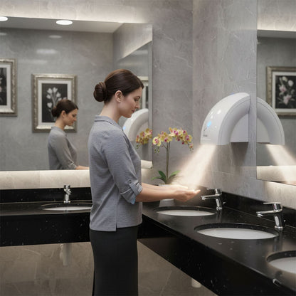ASCIUGAMANI AUTOMATICO ELETTRICO AD ARIA CALDA FOTOCELLULA PARETE MURO PER HOTEL