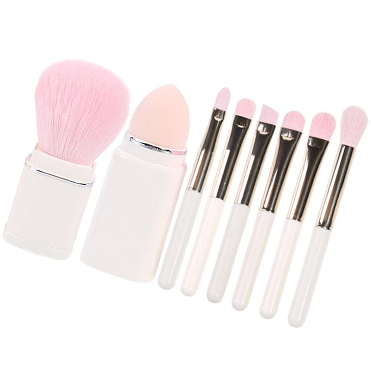 SET DA VIAGGIO MINI PENNELLI DA TRUCCO 8 IN 1 MAKE UP BRUSH FONDOTINTA OMBRETTO