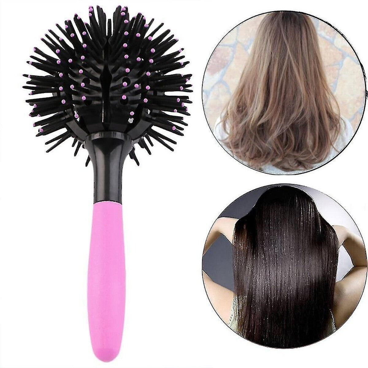 SPAZZOLA A SFERA 3D ARRICCIA CAPELLI RICCI MOSSI SPAZZOLA ROTONDA ESTETICA CUTE