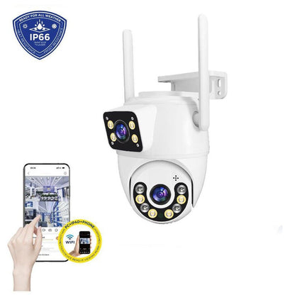 TELECAMERA VIDEOSORVEGLIANZA WIFI DOPPIA LENTE LED 3.6MM 2 ANTENNE JT-8697QJ