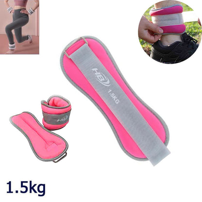 COPPIA DI PESI SABBIA REGOLABILI SPORT POLSO CAVIGLIA FITNESS 1.5 KG ROSA 90048*