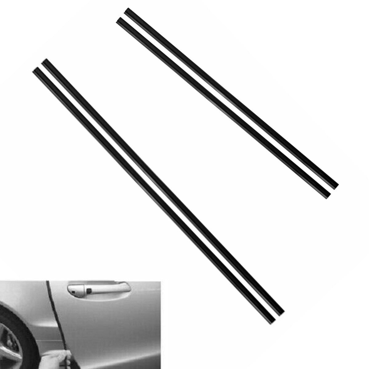 COPPIA SALVAPORTA PROTEZIONE PORTIERE AUTO NERO MONTAGGIO DA 67CM 87CM