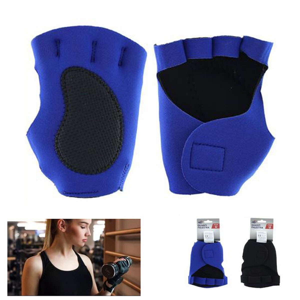 GUANTI ANTISCIVOLO ALLENAMENTO PALSTRA SPORT GUANTO FITNESS MEZZO DITA 90107