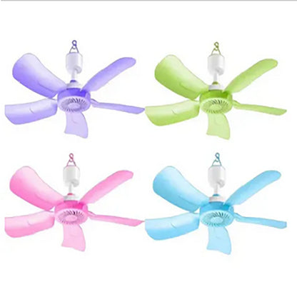 MINI VENTILATORE CASA SOFFITTO 5 PALE ANELLO AGGANCIO ON OFF 8W HQ-490A