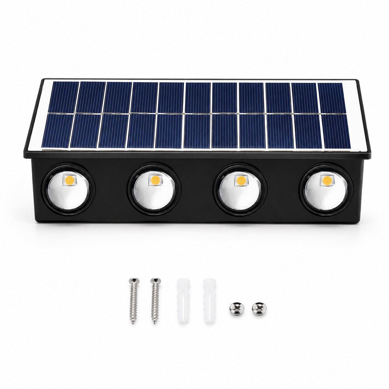 APPLIQUE LAMPADA 8 LED MURO PARETE SOLARE IP65 BIANCO CALDO GIARDINO TE-B0578*