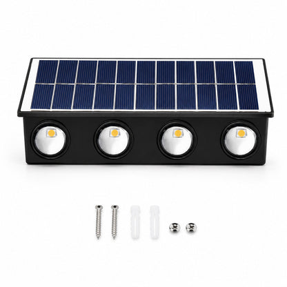 APPLIQUE LAMPADA 8 LED MURO PARETE SOLARE IP65 BIANCO CALDO GIARDINO TE-B0578*