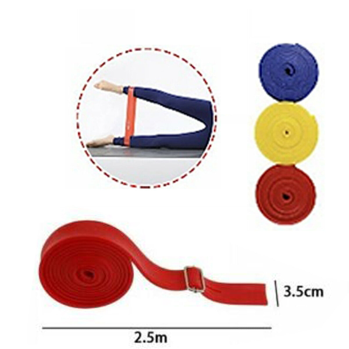 FASCIA BANDA ELASTICA AEROBICA Workout YOGA BANDA DI RESISTENZA STRETCHING 2,5MT