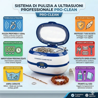 STERILIZZATORE AD ULTRASUONI DIGITALE PER LA PULIZIA GIOELLI OCCHIALI ESTETISTA