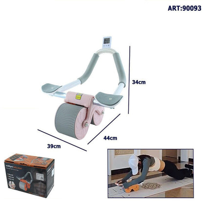 ATTREZZO RUOTA ADDOMINALE MUSCOLI SUPPORTO GOMITO RIMBALZO AUTOMATICO FITNESS