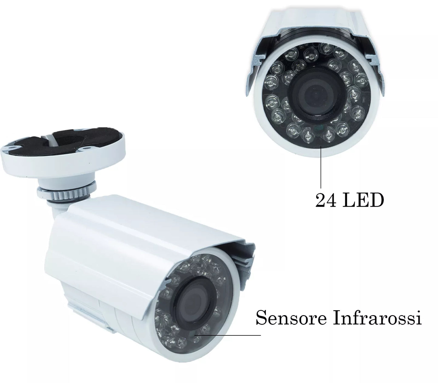 Telecamera Videosorveglianza Analogica Infrarossi 24 Led Ir 2.8mm Int/Esterno Ccd