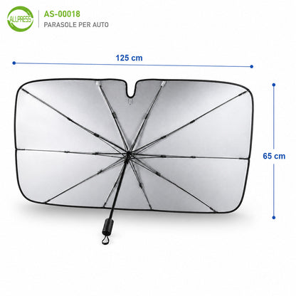 PARASOLE OMBRELLO VETRO ANTERIORE AUTO PARABREZZA PIEGHEVOLE 125X65CM AS-00018