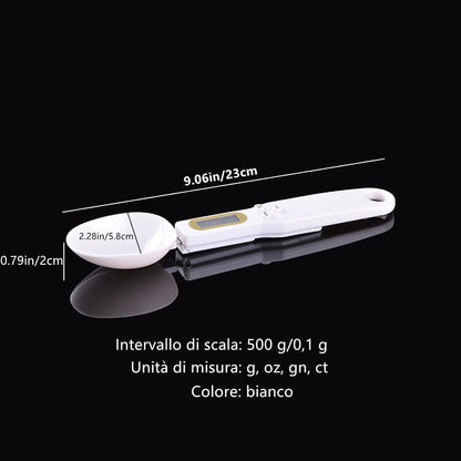 CUCCHIAIO BILANCIA BILANCINO DIGITALE DI PRECISIONE DA CUCINA 0.1 - 500G GRAMMI