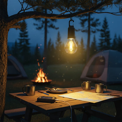 LAMPADA LED CAMPEGGIO SOLARE USB RICARICABILE GANCIO PORTATILE LUCE EMERGENZA 32