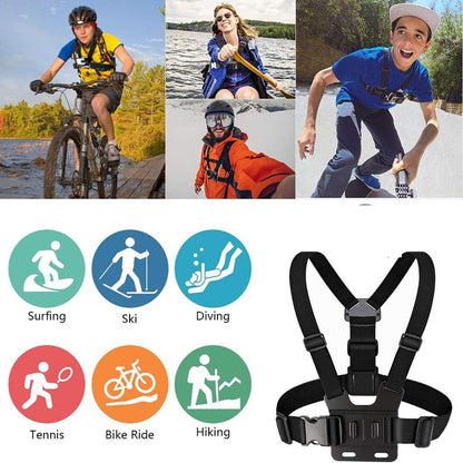 IMBRACATURA PETTO PER ACTION CAM SUPPORTO VIDEO TORACE 360° AS-08125