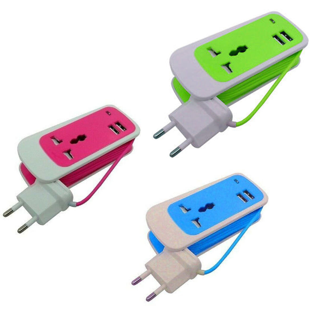 SPINA PROLUNGA ADATTATORE DUAL USB 3 IN 1 UNIVERSALE 1,5 METRI 2,1A FZ-015