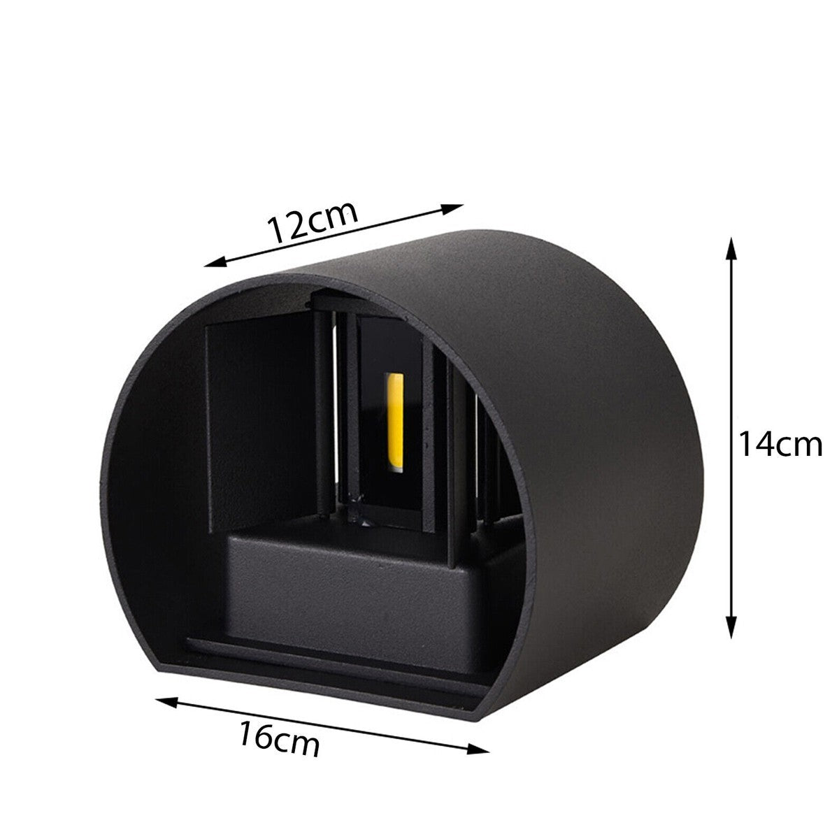 APPLIQUE LED COB LAMPADA PARETE 20W OVALE NERO FREDDO INTERNO ESTERNO 19