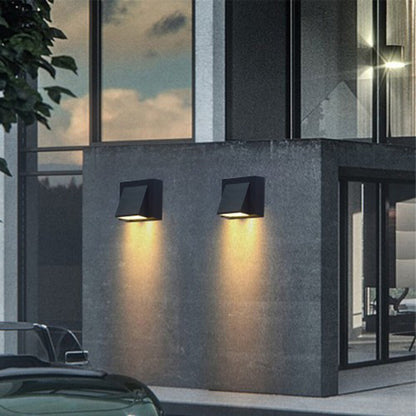 APPLIQUE LED COB IP65 FARETTO 5W LAMPADA MURO PARETE NERO LUCE CALDA 3000K
