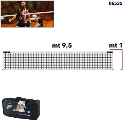 RETE DA PALLAVOLO E BEACH VOLLEY PORTATILE SPORT CON BORSA MISURA 9.5X1MT