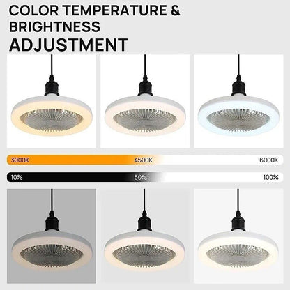 VENTILATORE PLAFONIERA LED DA SOFFITTO E27 REGOLABILE TELECOMANDO 30W AS-01579