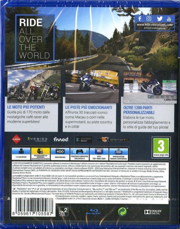 Ride 2 PS4 Videospiel Offizielles Motorrad PlayStation 4 Deutsch Naked Spiel Deutsch