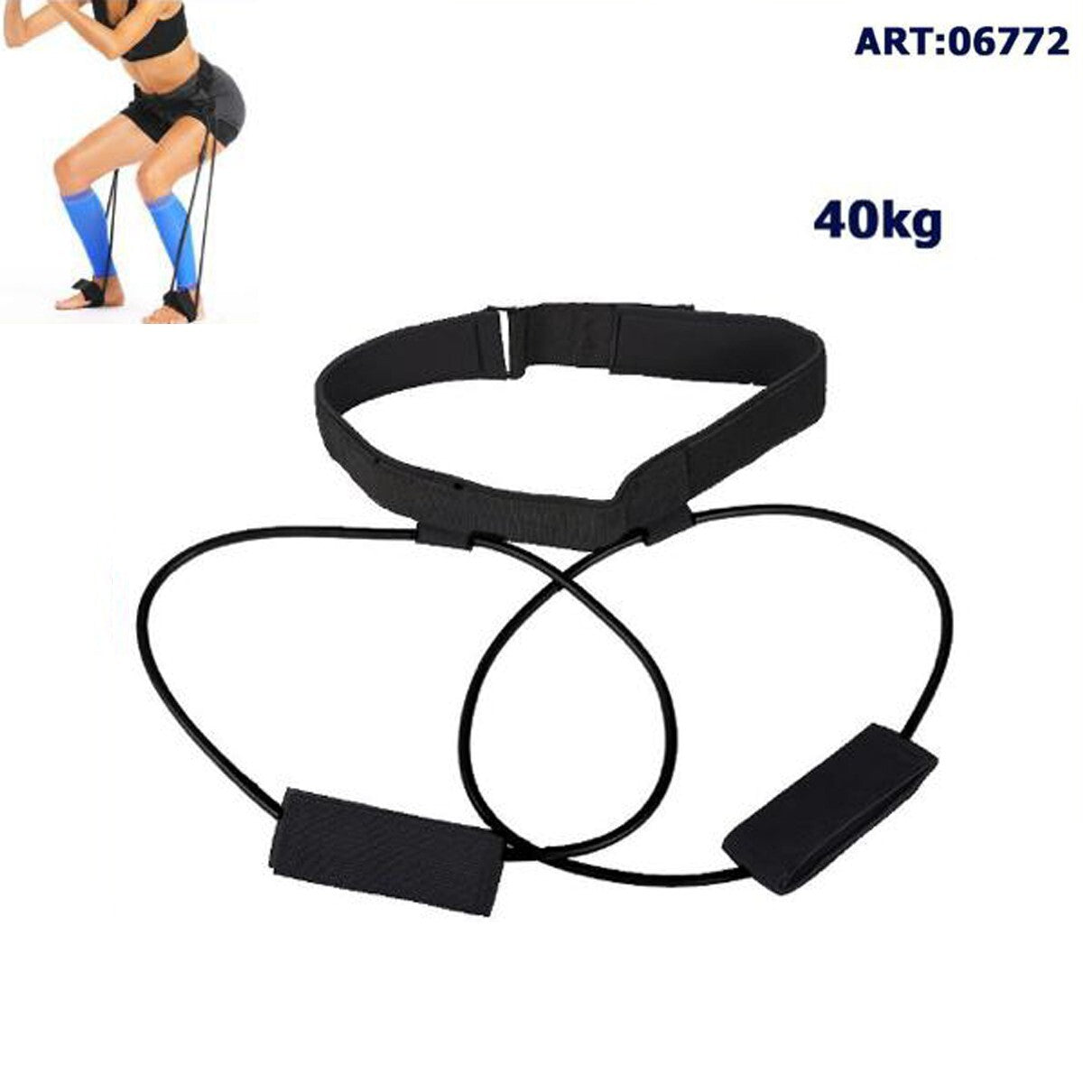 CORDA CON CINTURA VITA BANDA DI RESISTENZA ELASTICO  FITNESS PILATES YOGA 40KG*
