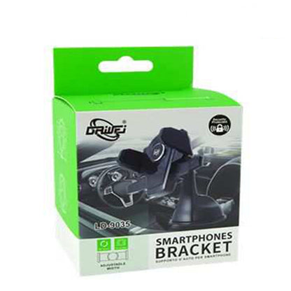 SUPPORTO DA AUTO PER CELLULARE UNIVERSALE ROTAZIONE 360° VENTOSA FISSO LD-9035