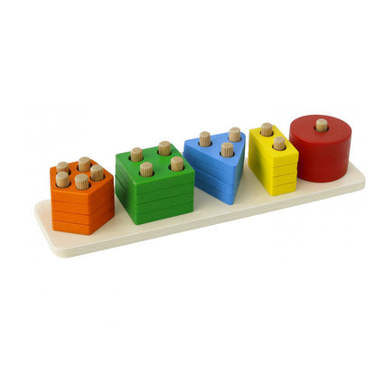GIOCO EDUCATIVO IN LEGNO FORME GEOMETRICHE COLORATE MONTESSORI BAMBINI 52296A