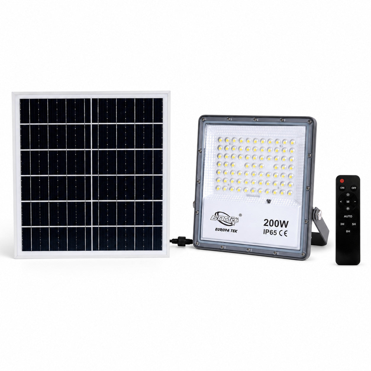 FARO LED FARETTO PANNELLO SOLARE CREPUSCOLARE TELECOMANDO DA 3000K A 6500K 200w