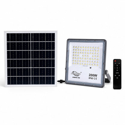 FARO LED FARETTO PANNELLO SOLARE CREPUSCOLARE TELECOMANDO DA 3000K A 6500K 200w