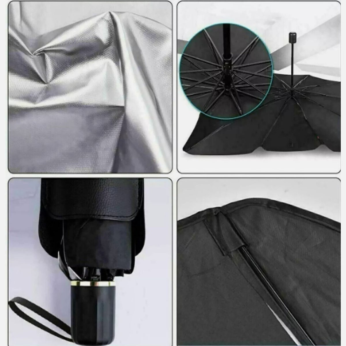 PARASOLE OMBRELLO VETRO ANTERIORE AUTO PARABREZZA PIEGHEVOLE 125X65CM AS-00018